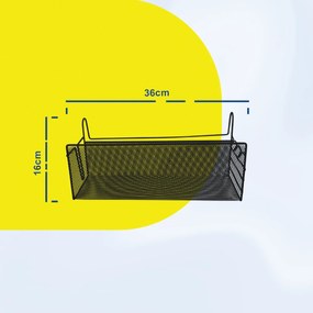 Κρεμαστός Οργανωτής Γραφείου 36x13x16cm Άσπρο ή Μαύρο - Μαύρο