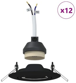 vidaXL Spotlights με προβολείς 12 pcs Μαύρο 9 x 9 εκ. Μέταλλο