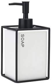 Δοχείο Κρεμοσάπουνου Κεραμικό Cage 02-30018 450ml White-Black Estia Μέταλλο, Κεραμικό