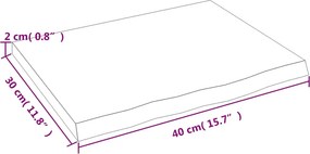 vidaXL Ράφι Τοίχου Ανοιχτό Καφέ 40x30x2 εκ. Επεξεργ. Μασίφ Ξύλο Δρυός