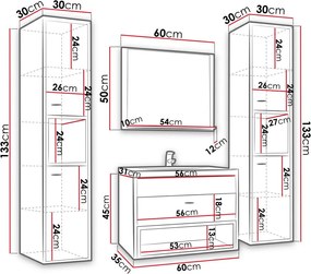 Σετ μπάνιου Olier II-Fusiko-Mavro - 0.00Χ0.00Χ0.00cm