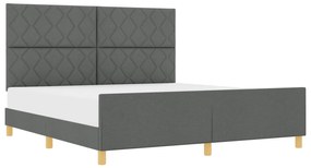 vidaXL Κρεβάτι Σκελετός Σκούρο Γκρι 180x200 εκ. Υφασμάτινο