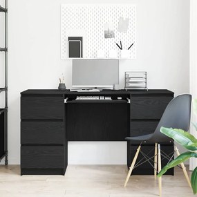 vidaXL Γραφείο Μαύρη δρυς 140 x 50 x 76 εκ. Επεξεργασμένο ξύλο