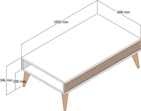 Coffee Table Milan - Walnut, White Walnut
White