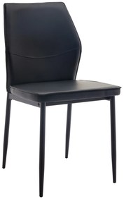 Insi Alba καρέκλα μεταλλική 46x53x87cm Pu Μαύρο  0032.XS79BL