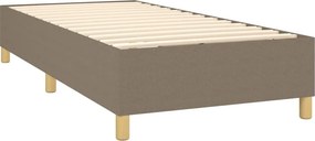 vidaXL Κρεβάτι Boxspring με Στρώμα Taupe 100 x 200 εκ. Υφασμάτινο