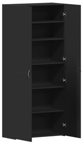 vidaXL Ντουλάπα παπουτσιών Μαύρη 80x35,5x180 εκ Επεξεργασμένο ξύλο
