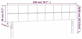 Κεφαλάρια Κρεβατιού 2 τεμ. Σκ. Γκρι 100x5x78/88 εκ. Υφασμάτινο - Γκρι