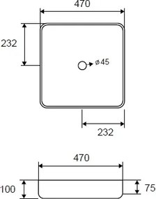 Karag LT 2183-N - Επιτραπέζιος νιπτήρας 47x47