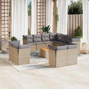 vidaXL Patio Sofa Set 11-θέσια Μίξη μπεζ και ανοιχτό γκρι