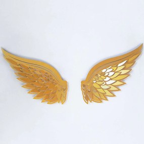 Διακοσμητικό Τοίχου Angel Wings (Σετ 2Τμχ) 507ATP1162 46x50cm Gold Wallity Ατσάλι