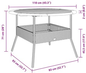 ΤΡΑΠΕΖΙ ΚΗΠΟΥ ΕΠΙΦΑΝΕΙΑ ΑΚΑΚΙΑΣ ΜΑΥΡΟ Ø110X71 ΕΚ. ΣΥΝΘ. ΡΑΤΑΝ 368625