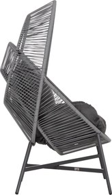 ΠΟΛΥΘΡΟΝΑ-ΦΩΛΙΑ RULER HM6506.01 ΓΚΡΙ ΜΕΤΑΛΛΟ-P.E.RATTAN-ΜΑΞΙΛΑΡΙΑ 90x85x154Υεκ