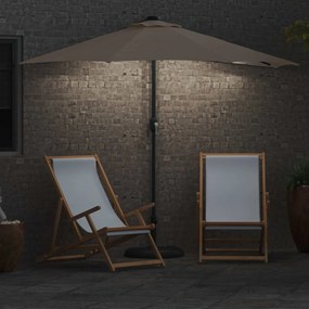 vidaXL Ομπρέλα Κήπου Taupe 294 x 150 x 224 εκ Πολυεστέρας και Χάλυβας