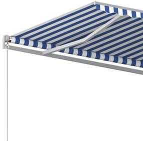 vidaXL Τέντα Συρόμενη Χειροκίνητη Μπλε / Λευκό 400 x 350 εκ.