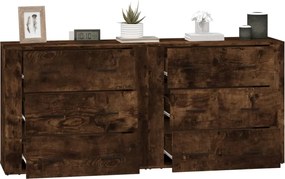 vidaXL Ντουλάπια 2 τεμ. Καπνιστή δρυς Επεξεργασμένο Ξύλο