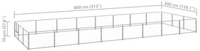 vidaXL Σπιτάκι Σκύλου Ασημί 24 μ² Ατσάλινο