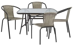 Set Dining Table 5 pieces with Table Bravo Grey &amp; chairs Camel