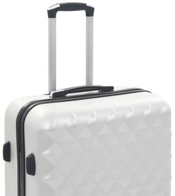 vidaXL Σετ Βαλιτσών Τρόλεϊ με Σκληρό Περίβλημα 3 τεμ Φωτεινό Ασημί ABS