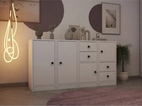 Stewehome Κονσόλα με ντουλάπια και συρτάρια Λευκό 131x40x72 cm