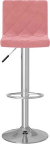 vidaXL Σκαμπό Μπαρ 2 τεμ. Ροζ Βελούδινα