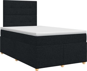 vidaXL Κρεβάτι box spring με στρώμα Μαύρο 120 x 200 cm Ύφασμα