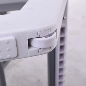 SUMMER K/D Ξαπλώστρα Αλουμίνιο Ανθρακί, PP Άσπρο - Textilene Γκρι   1τμχ