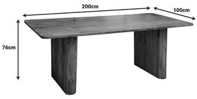 Τραπέζι Casi Inart μασίφ ξύλο ακακίας σε φυσική απόχρωση 200x100x76εκ 200x100x76 εκ.