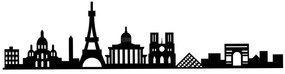 Διακοσμητικό Τοίχου Paris Skyline 575TNL1116 120x29cm Black Wallity Metal