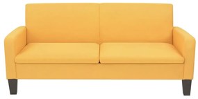 vidaXL Καναπές Τριθέσιος Κίτρινος 180 x 65 x 76 εκ.