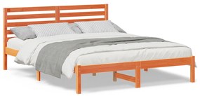 vidaXL Σκελετός Κρεβατιού Καφέ κεριού 150 x 200 cm Μασίφ ξύλο πεύκου