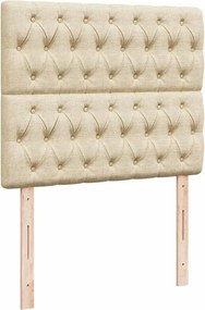 vidaXL Κρεβάτι Boxspring με Στρώμα Κρεμ 120x190 εκ. Υφασμάτινο