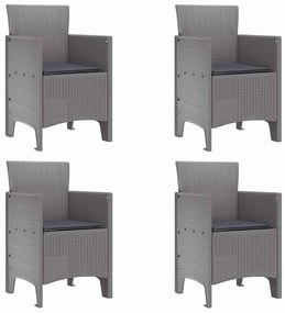 vidaXL Σέτ φαγητού για κήπο 5 pcs Ανοιχτό γκρι Rattan Polt