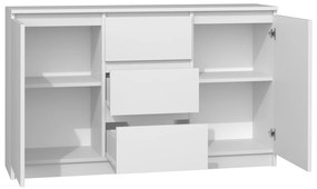 Σιφονιέρα Mandeville D115, Άσπρο, Με συρτάρια και ντουλάπια, 75x120x40cm, 39 kg | Epipla1.gr