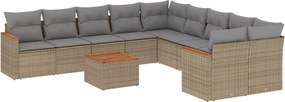 vidaXL Patio Sofa Set 10-θέσια Μικτό μπεζ