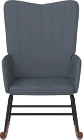 vidaXL Πολυθρόνα Κουνιστή Σκούρο Γκρι Βελούδινη