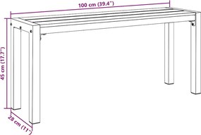 vidaXL Παγκάκι κήπου Καφέ 100 x 28 x 45 εκ. Ατσάλι