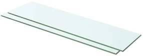 vidaXL Ράφια Πάνελ 2 τεμ. Διάφανα 60 x 12 εκ. Γυάλινα