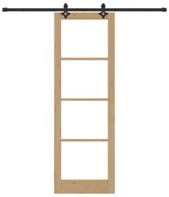 vidaXL Συρόμενη Πόρτα με Σετ Υλικών 78x232 εκ. Μασίφ Ξύλο Πεύκου