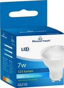 POWERTECH LED λάμπα spot GU10-002, 7W, 4000K, GU10, Samsung LED