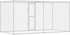 vidaXL Κλουβί σκύλου Ασημί 400 x 200 x 200 εκ. Επικαλυμμένος Χάλυβας