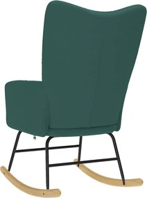 vidaXL Κουνιστή Πολυθρόνα Σκούρο Πράσινο Υφασμάτινη