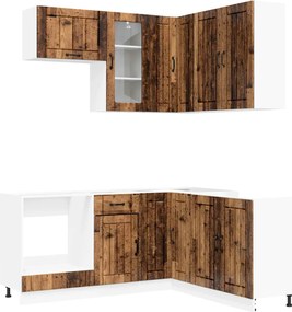 vidaXL Μονάδα κουζίνας LUCCA 8 pcs Παλαιωμένο ξύλο Επεξεργασμένο Ξύλο