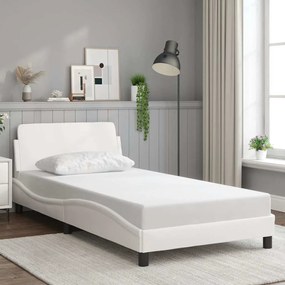 vidaXL Σκελετός Κρεβατιού Dover Λευκό 100x203εκ.Συνθετικό Δέρμα