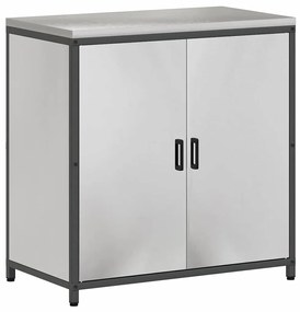 vidaXL Σετ Αποθήκευσης Κουζίνας με ράφι 2 pcs Ασημί 150 x 50 x 92 εκ.