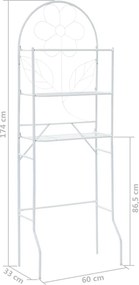 vidaXL Ραφιέρα Μπάνιου Λευκή 60 x 33 x 174 εκ.