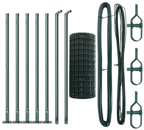 vidaXL Τεντώτο με στήριγμα Πράσινο 0,6 x 10 μ Χάλυβας και PVC