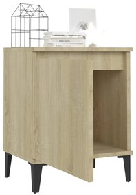 vidaXL Κομοδίνο Sonoma Δρυς 40 x 30 x 50 εκ. με Μεταλλικά Πόδια