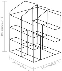 Θερμοκήπιο με Ράφια 143 x 143 x 195 εκ. από Ατσάλι - Πράσινο