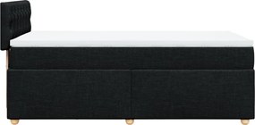 vidaXL Κρεβάτι Boxspring με Στρώμα Μαύρο 90x190 εκ.Υφασμάτινο